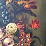 Toile XL encadrée fleurs XIXème