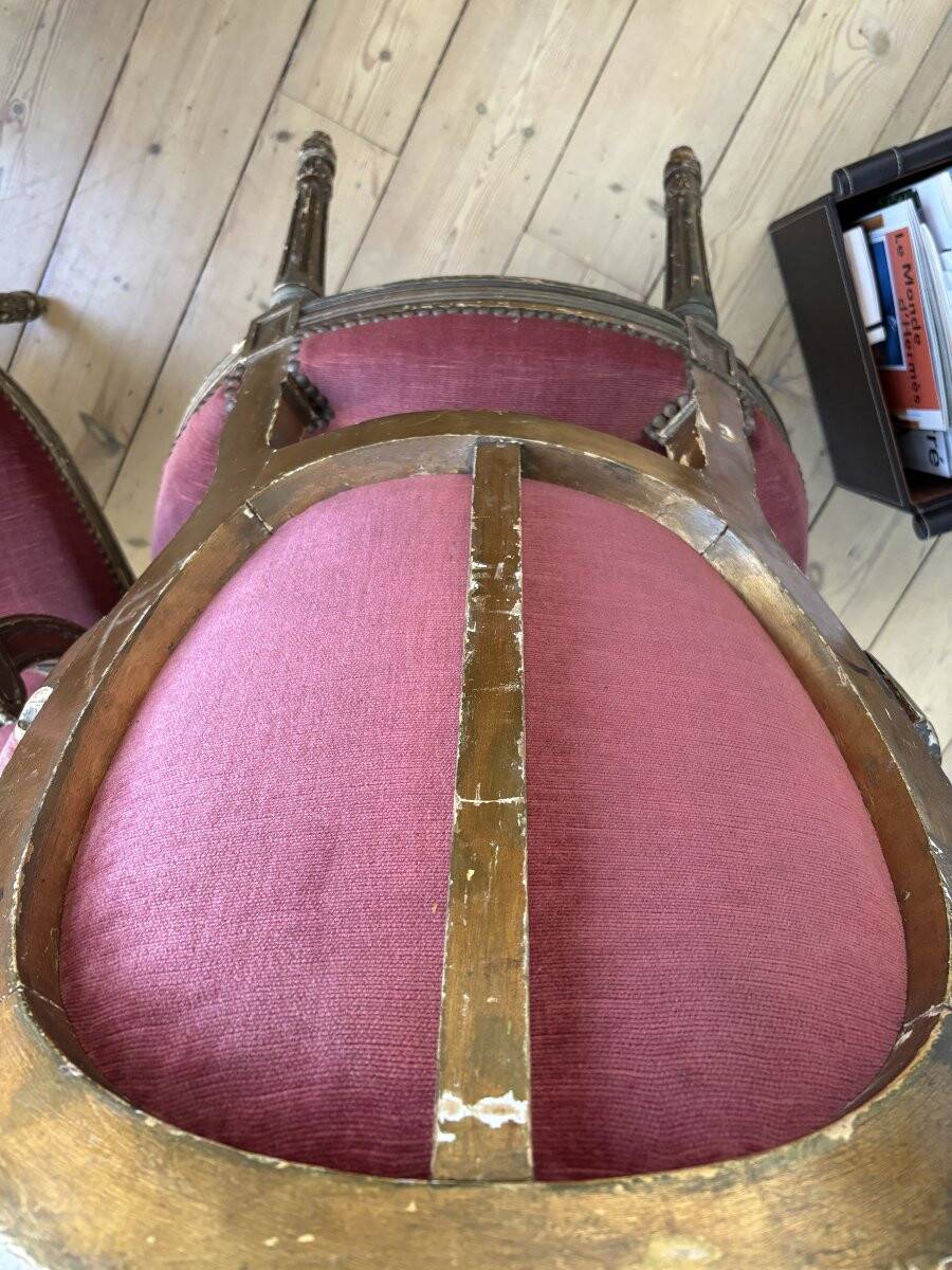 Pair of Louis XVI medallion armchairs