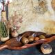 Antique XXL carved solid wood leaf cutter