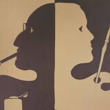 Original Vintage 1970s Austrian Art Exhibition Poster For Dieter Barth & Sepp Frey