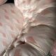 Small vintage 2-seater sofa from the 70s in Hollywood Regency style, satin pink.
