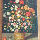 Impression sur toile bouquet de fleurs au colimaçon 1964 braun et cie