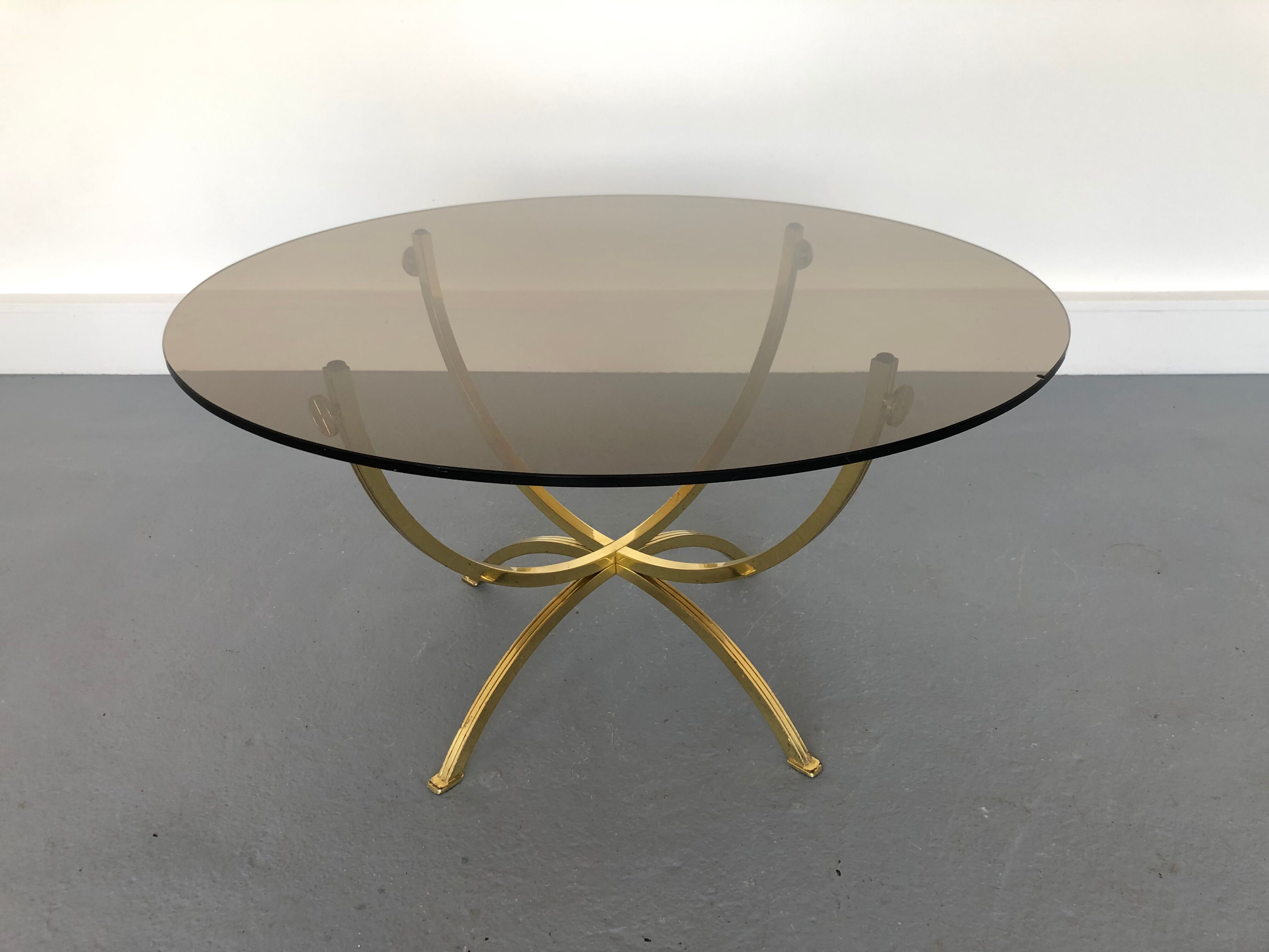 Brass and Smoked Glass Coffee Table,1970s