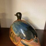 Ceramic duck sculpture signed jean marc bullot