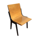1950s church or school chairs in beech plywood and black stained wood by Roland Rainer