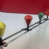 Round iron coat rack and wooden hooks 59 cm