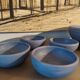 Set of 9 ceramics 60, 70'S, Jean Pierre Gasnier, Salad bowl and cups
