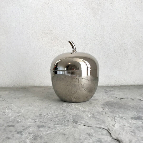 Vintage silver ice bucket apple