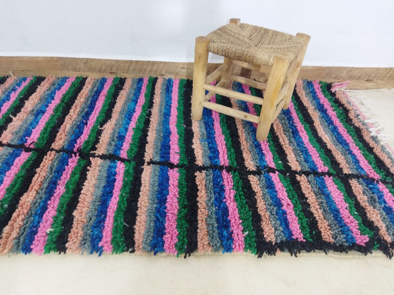 Berber carpet colorful corridor 215 X 88 CM