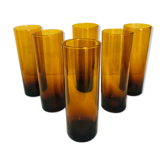 Orange glasses, amber glass long drink