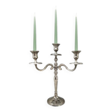 1950s Stunning Candelabra for Three Candles in Stainless Steel. Handmade. Made in Italy