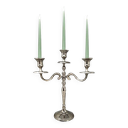 1950s Stunning Candelabra for Three Candles in Stainless Steel. Handmade. Made in Italy