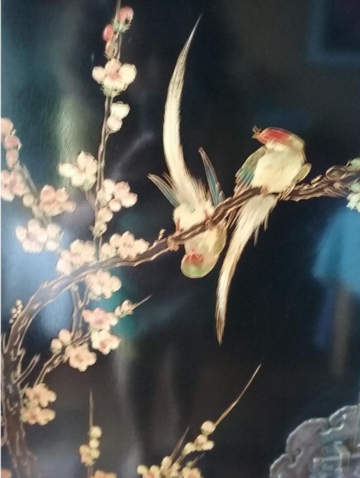 TV cabinet, hi-fi in decorated lacquered wood