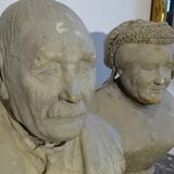 Pair of busts popular art nineteenth earthen terracotta