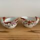 Pair of salerons shell Louis XV style porcelain of the nineteenth