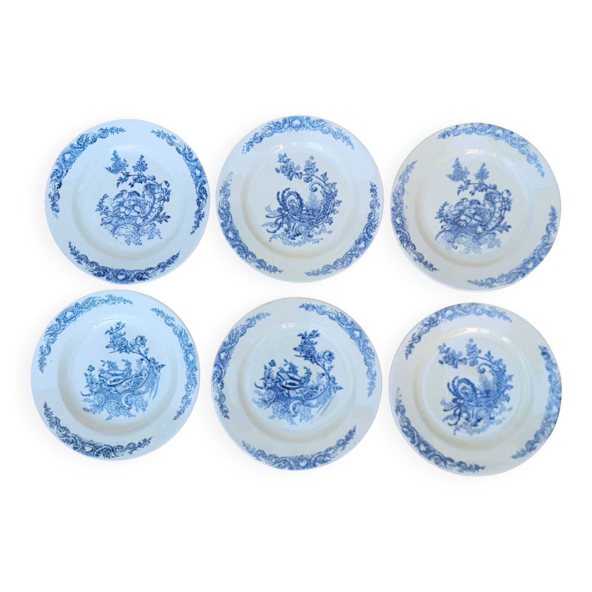6 flat plates Clairefontaine model Louis XV