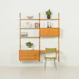 Preben Sorensen Danish oak wall unit by PS System, Randers, 1970s