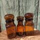Trio de bocaux vintages style pots apothicaire
