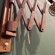 Vintage accordion wall lamp in wood, rattan and fabric