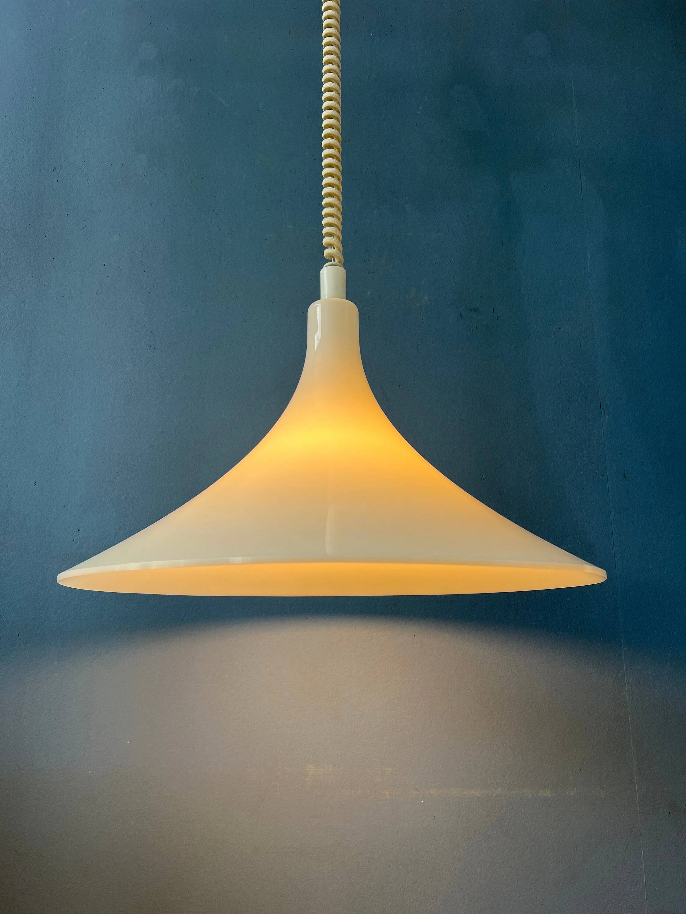 White Space Age Suspension "Witch Hat" Mid-Century