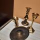 Trio de bougeoirs en bronze
