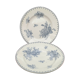 Pair of round dishes in Sarreguemines earthenware model Flore.