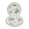 Pair of round dishes in Sarreguemines earthenware model Flore.