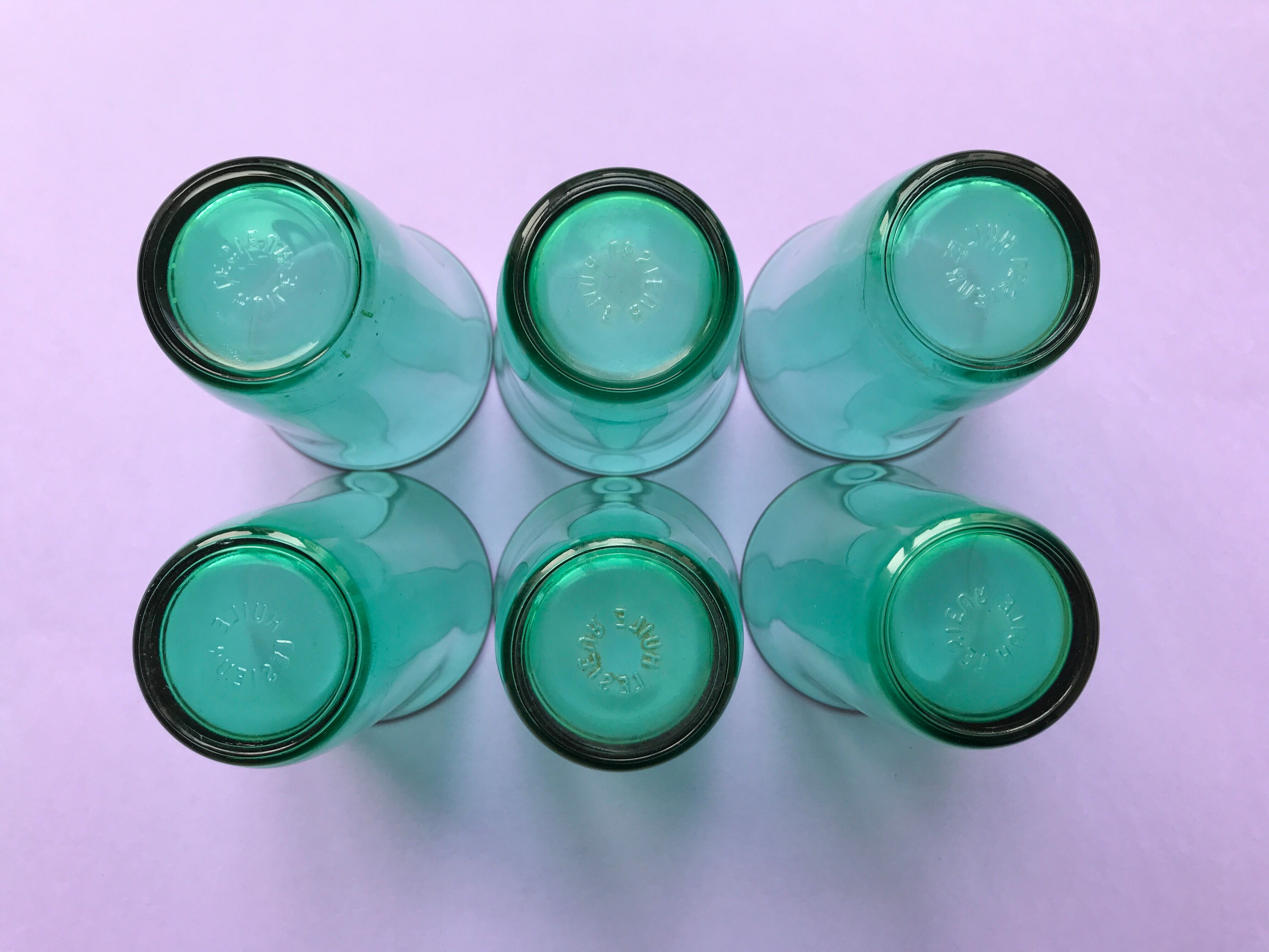 Batch of 8 verres to eau turquoise vintage retro