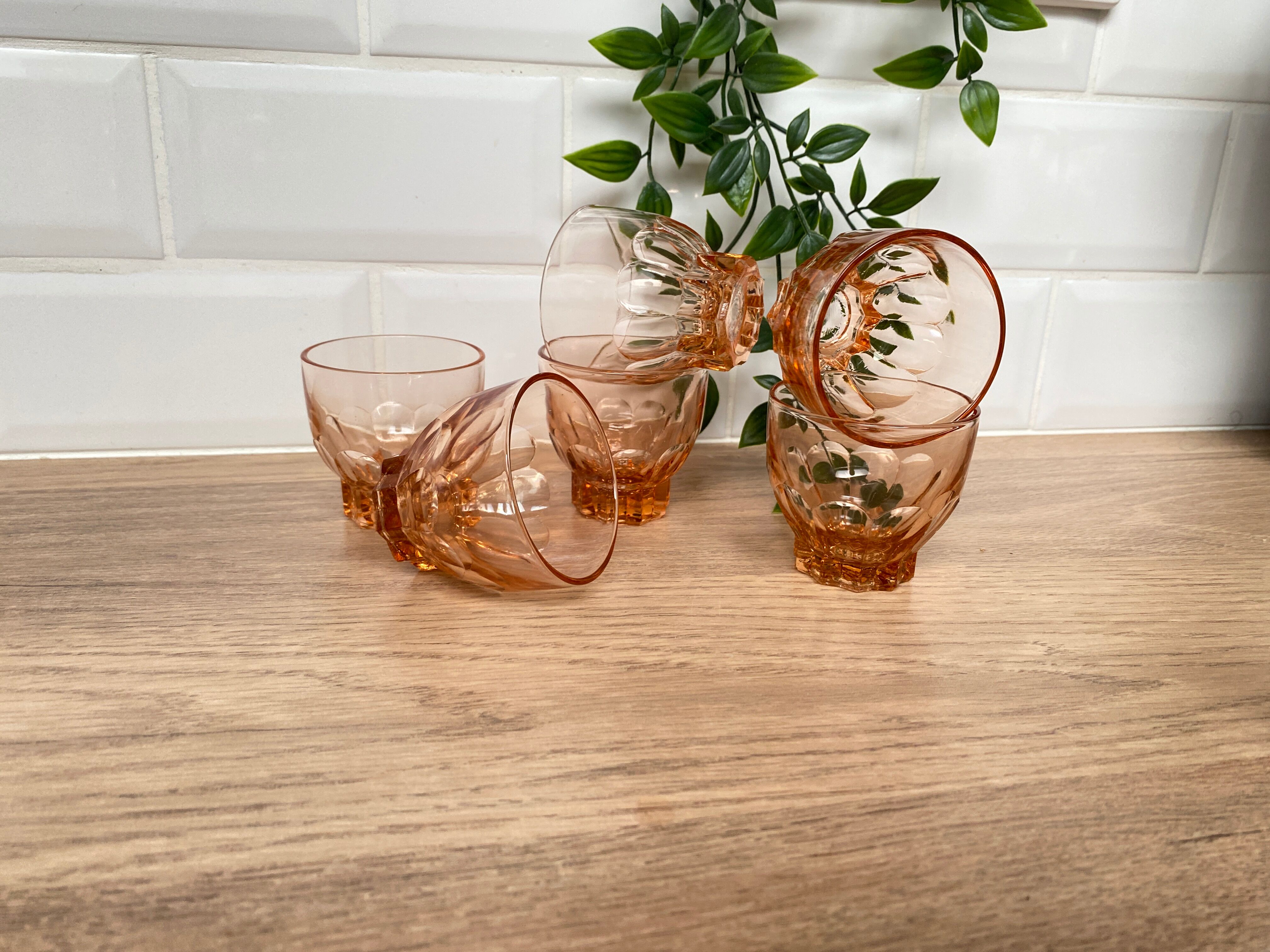 Set of 6 Luminarc pink star lenses