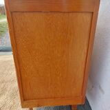 Vintage wooden chest of drawers, white braid