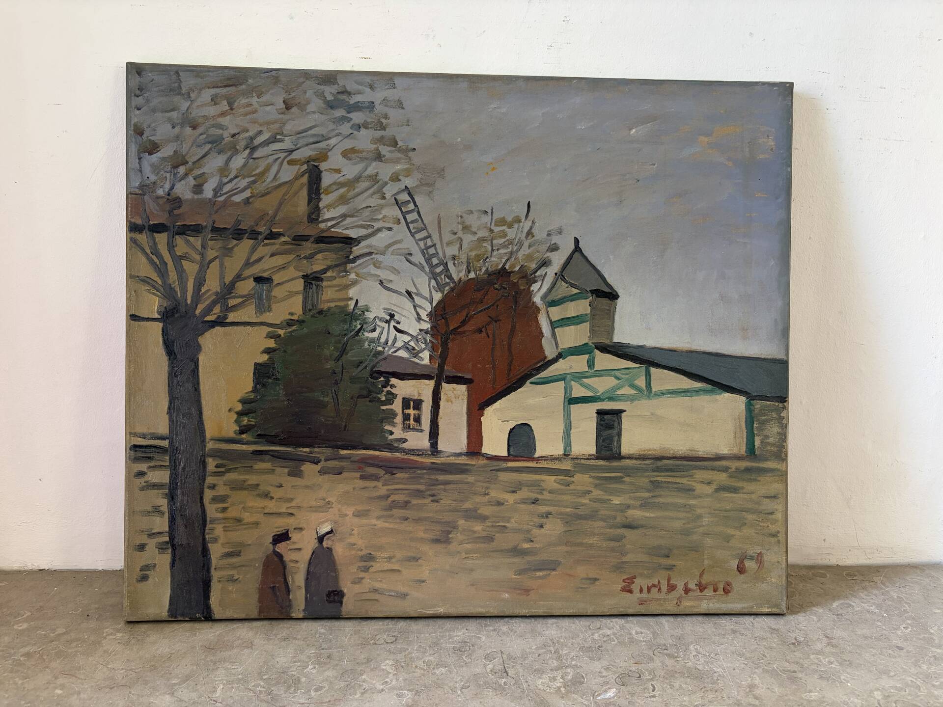 The windmill, oil on canvas signed Edgardo Ribeiro (1921-2005)