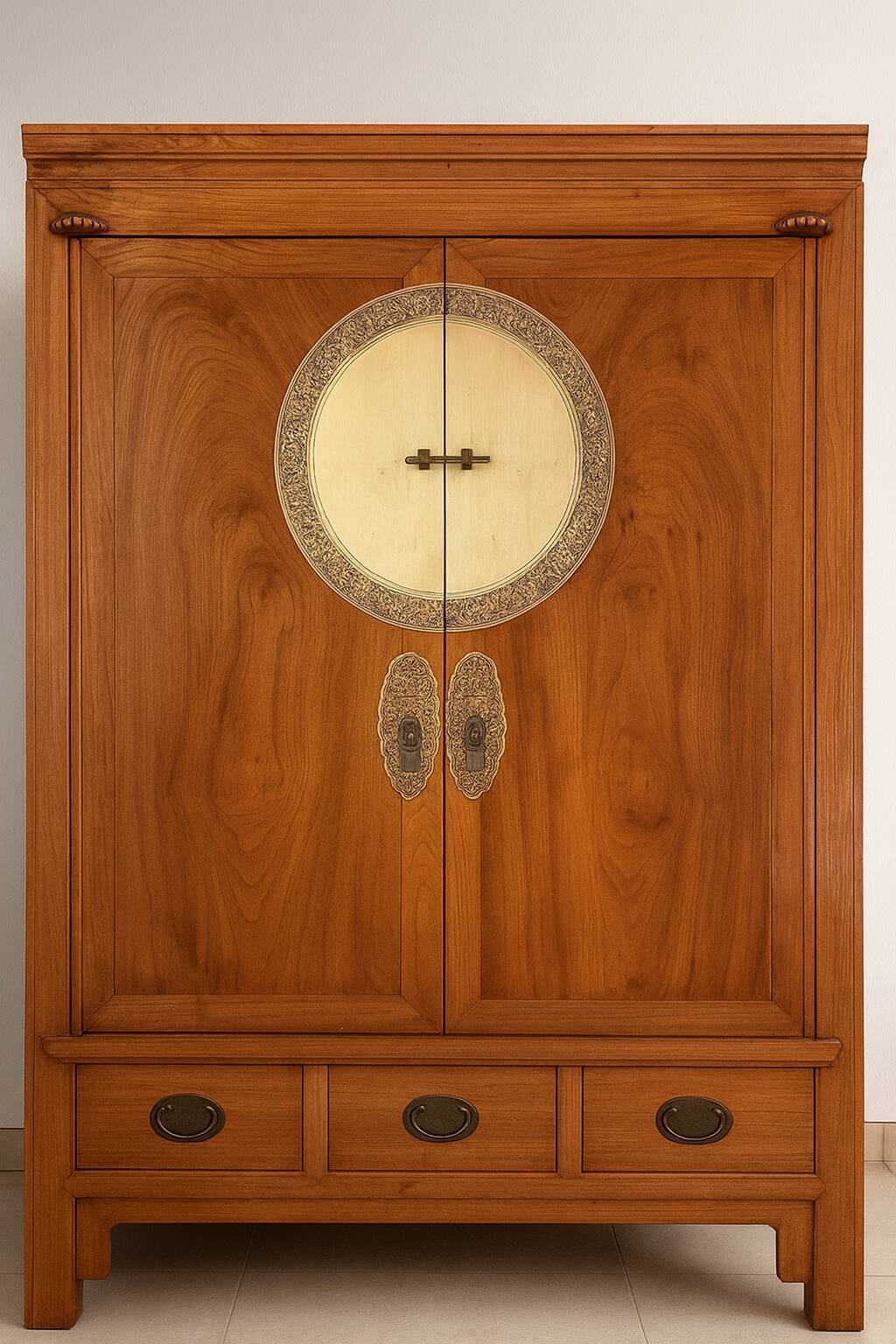 Commode Chinoise 2 portes en bois de Camphre