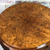 Pedestal table / side table Art Deco era in walnut bramble veneer