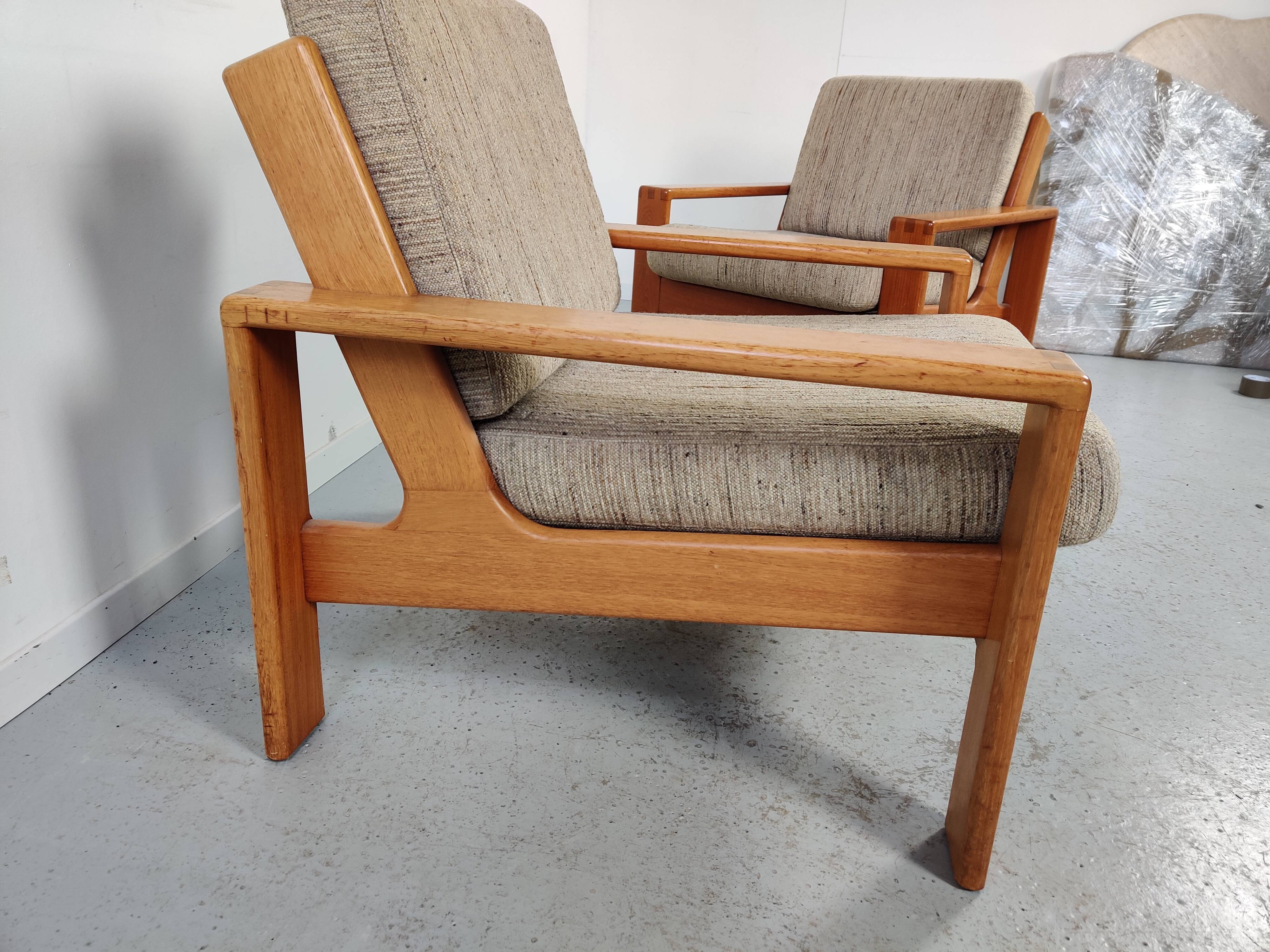 Pair of Bonanza armchairs by Esko Pajamies for Asko, Finland 1970s