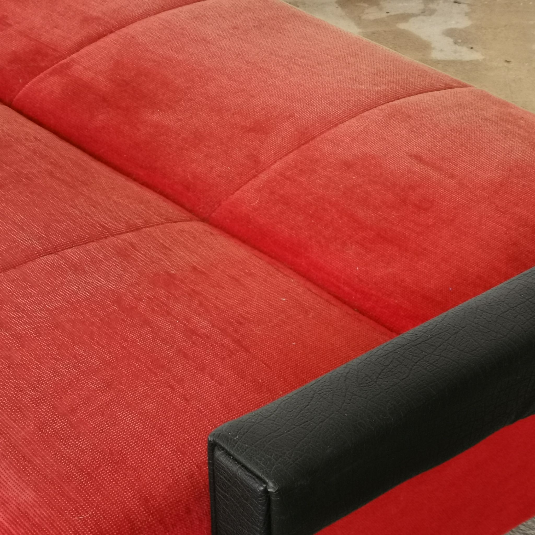 Convertible bench daybed rockabilly red and blakc 50-60s