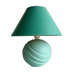 lampe pied boule ceramique verte