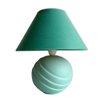 Lampe pied boule ceramique verte