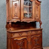 Louis XV Rocaille style two-part buffet in solid walnut circa 1880