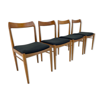 Set of four danish dining chairs, carefully refurbished.