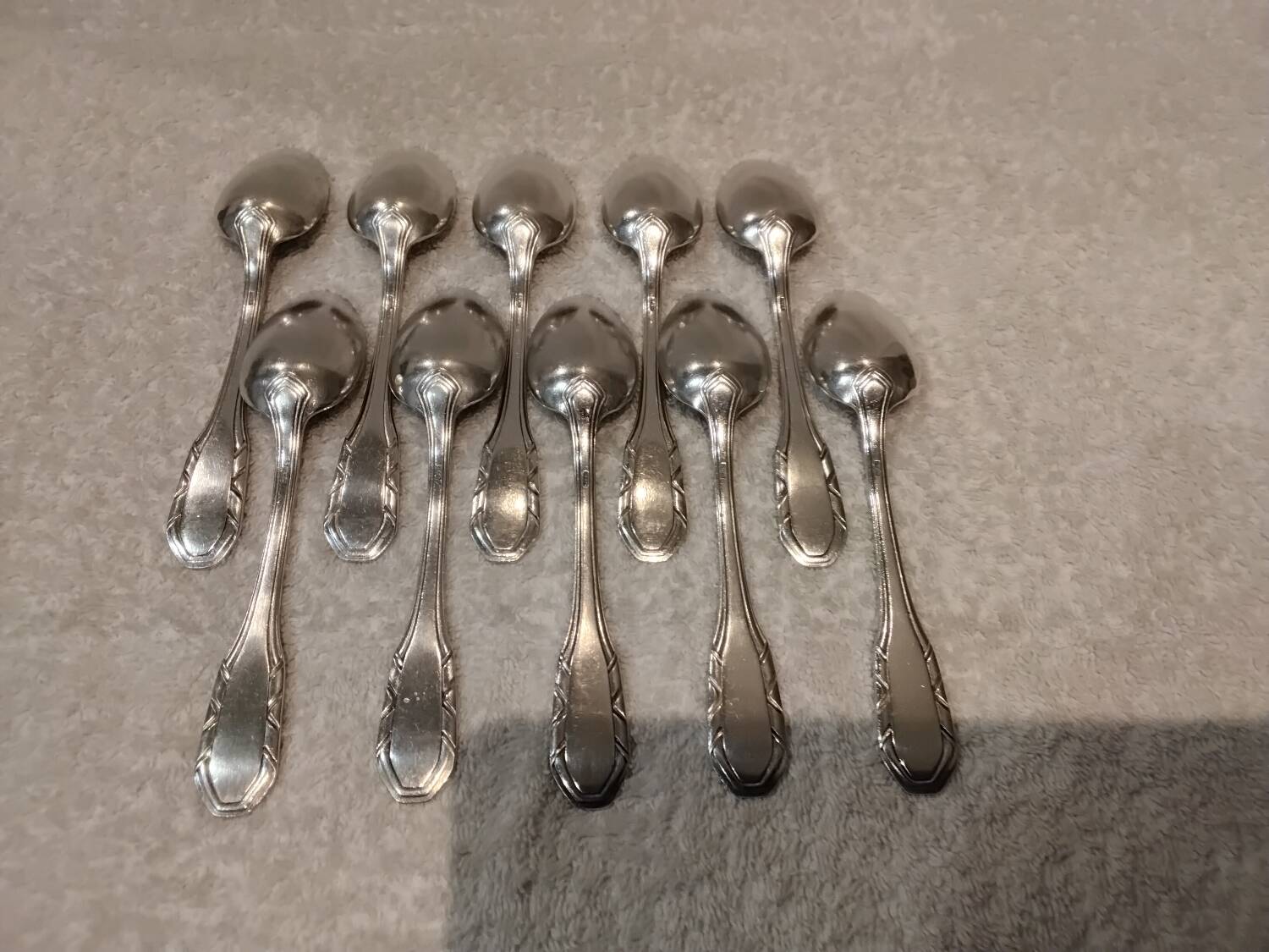 10 cuillères à café en métal argenté orfèvre SFAM style art deco