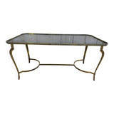 Neoclassical style coffee table with glass