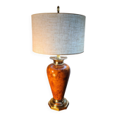 lampe ,,deluxe , lumina vintage 1975 a 80  style faux bois abat jour neuf l