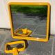 Italian space age mirror and towel rack, design Makio Hasuike for Gedy, 1970