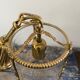 Cylindrical lantern suspension in brass and glass
