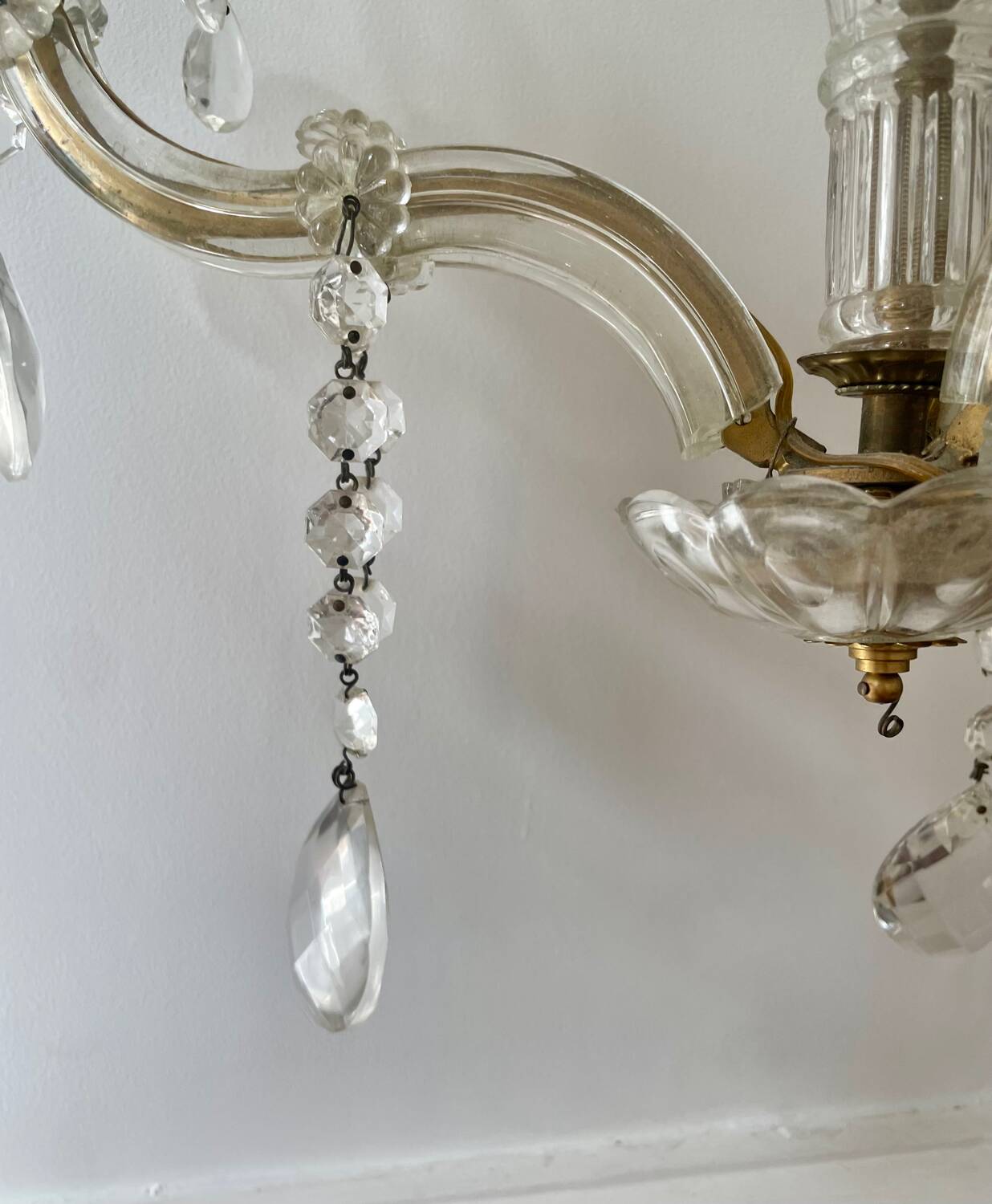 Bronze and glass tassel chandelier