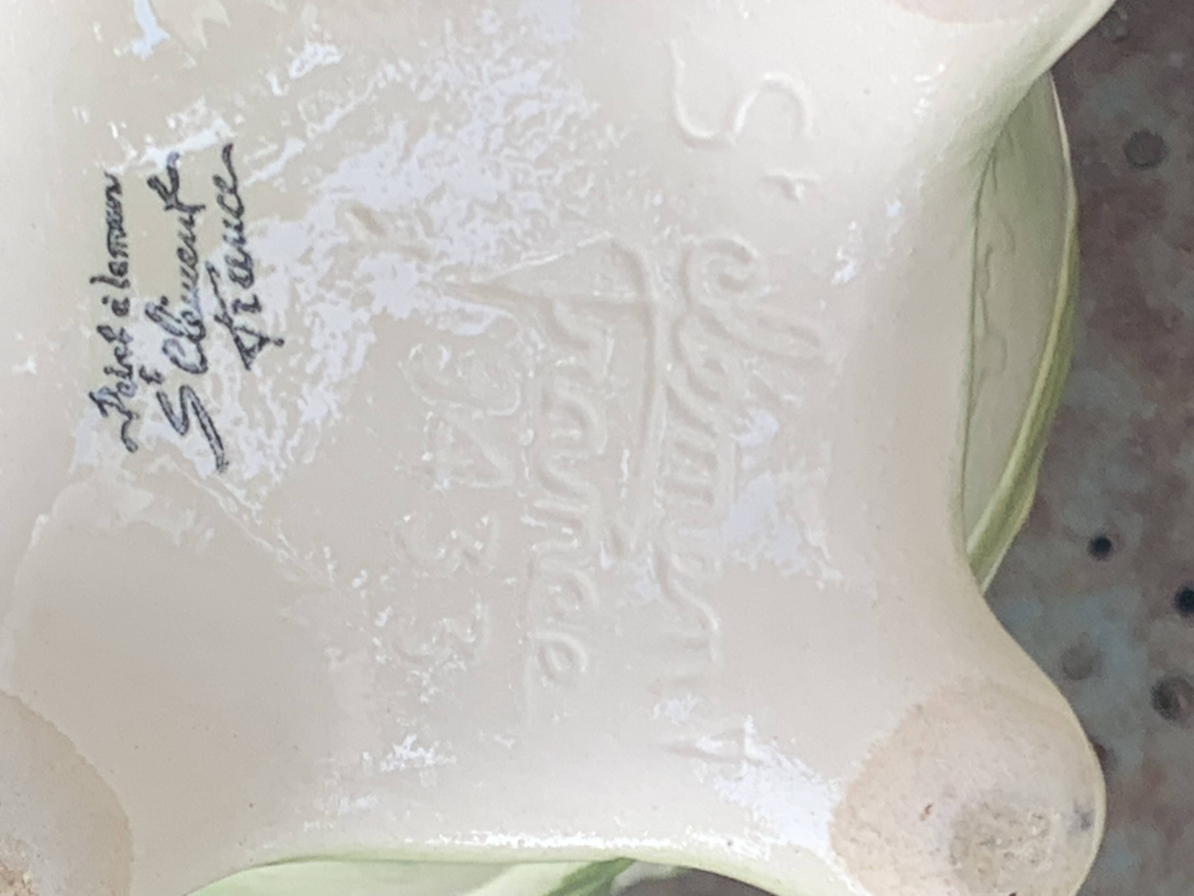 Large slip vase, glazed ceramic, Saint-Clément, France,