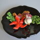 Assiette Vallauris 60's barbotine poisson