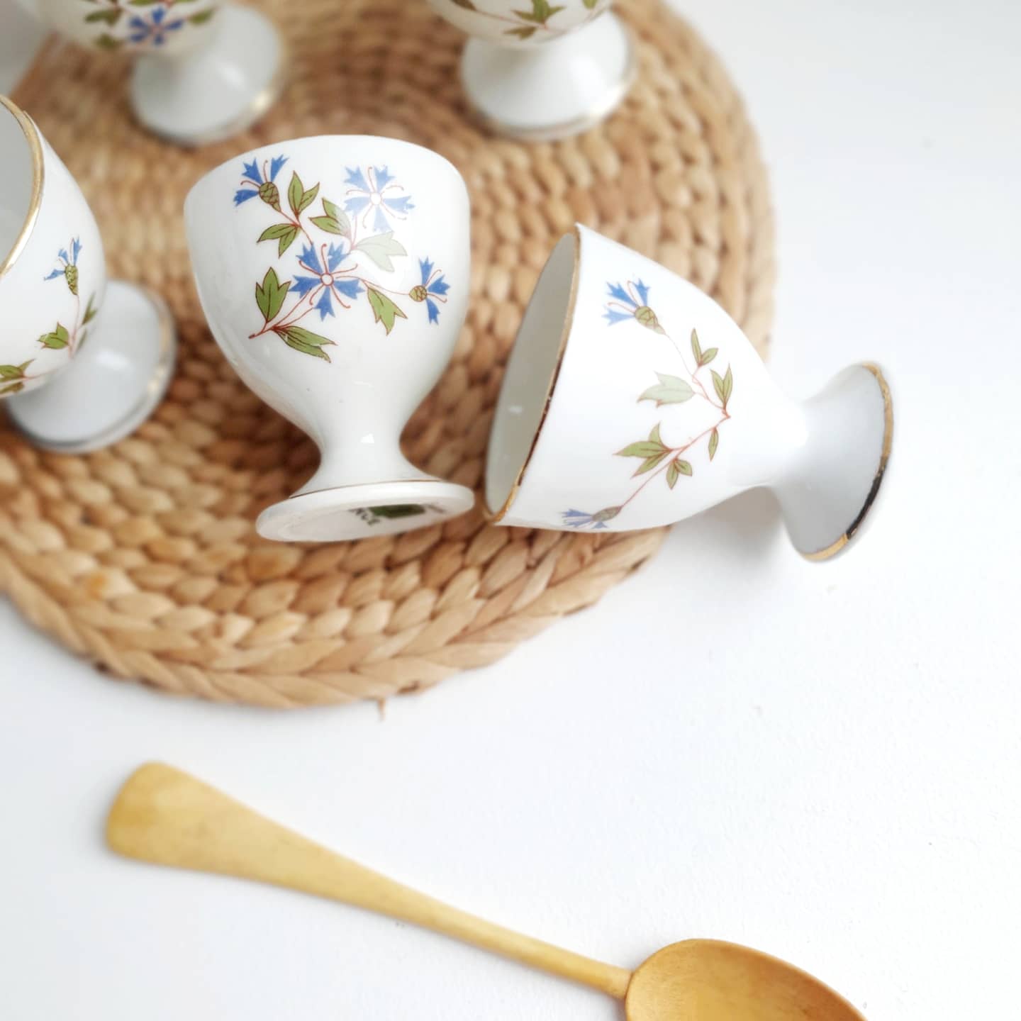 5 blueberry shells in Limoges porcelain