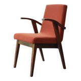 Vintage orange curly papaya armchair 1970