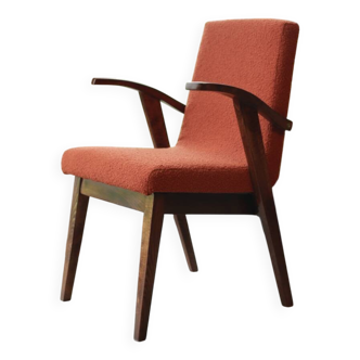 Vintage orange curly papaya armchair 1970